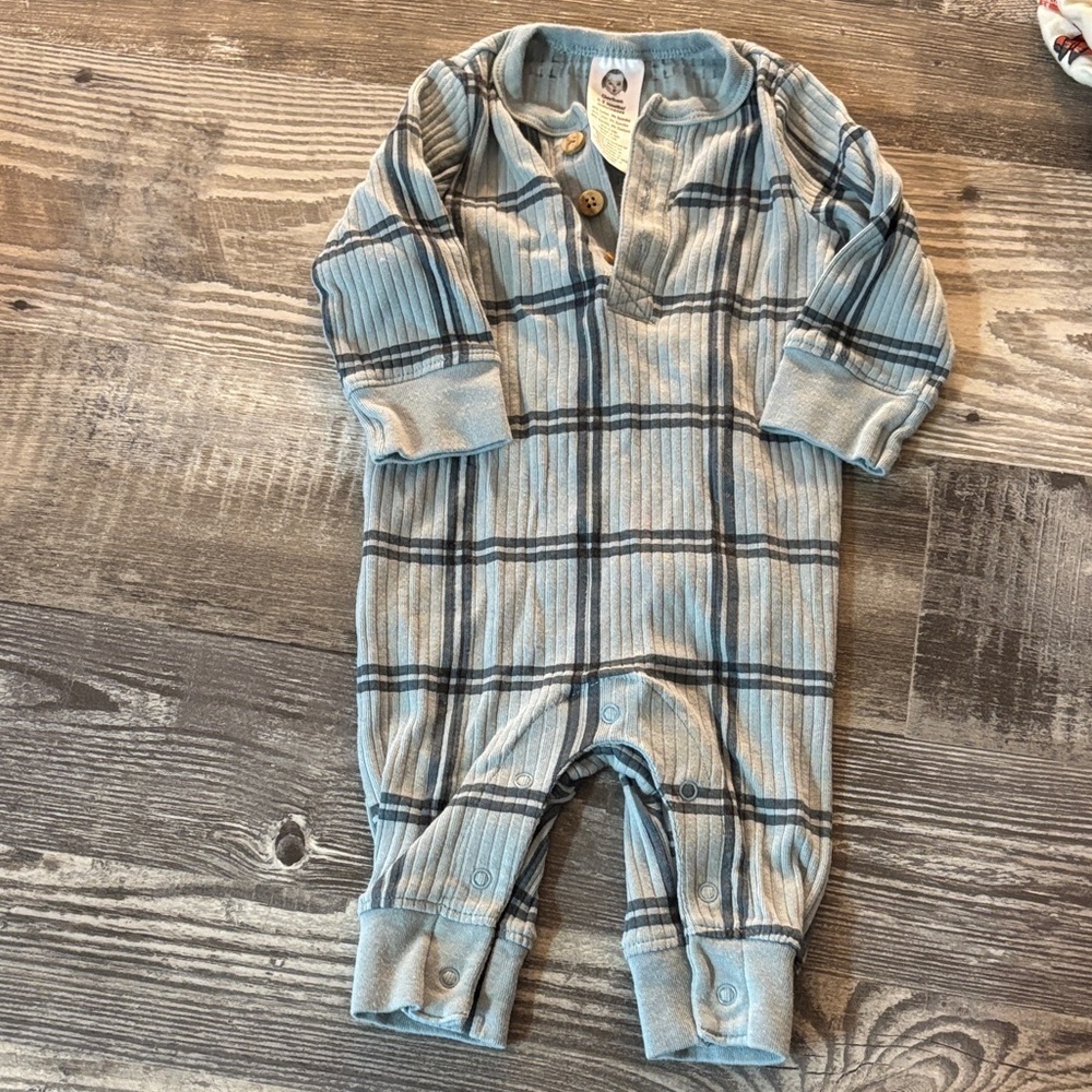 Gerber Blue Plaid Kids Footie